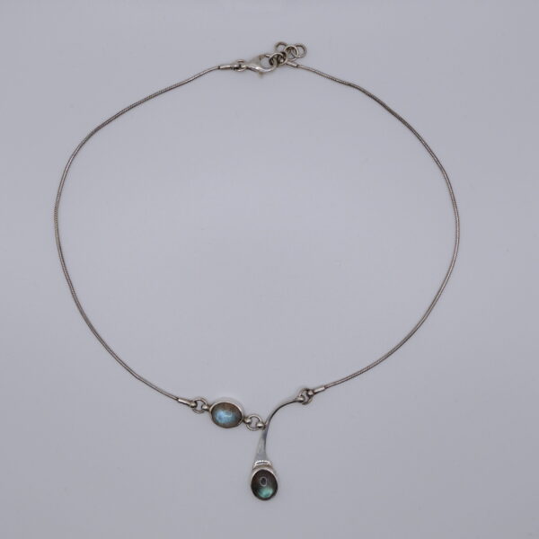 Twin Moonstone Drop Necklace