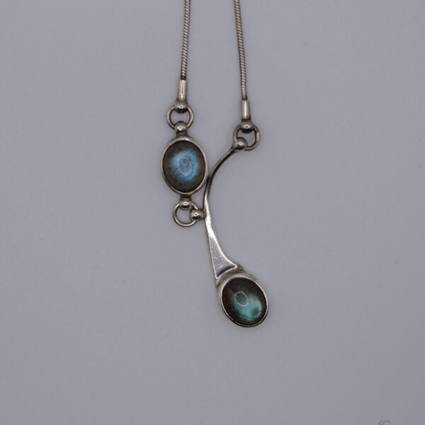 Twin Moonstone Drop Necklace