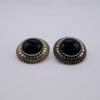 Black Onyx Cabochon Bali Stud