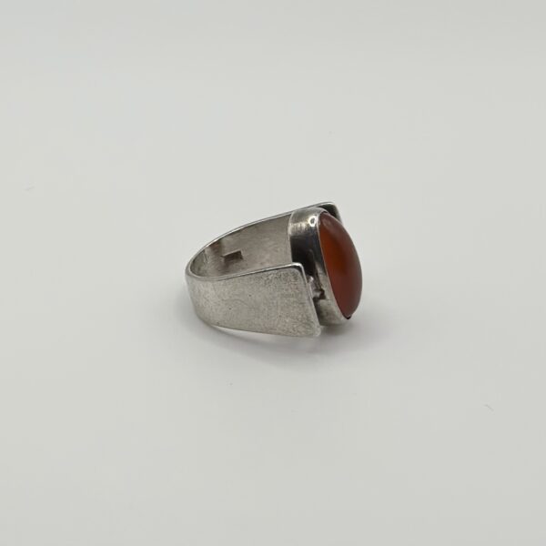 Modernist Carnelian Cabochon Ring