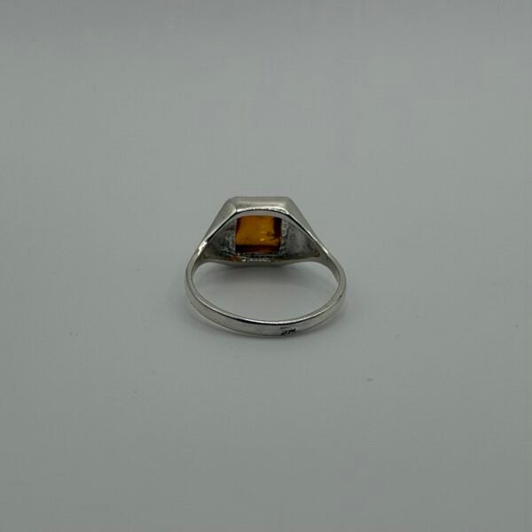 Square Amber Signet Ring