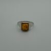 Square Amber Signet Ring