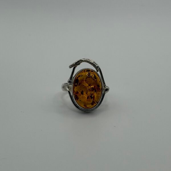 Abstract Amber Arc Ring