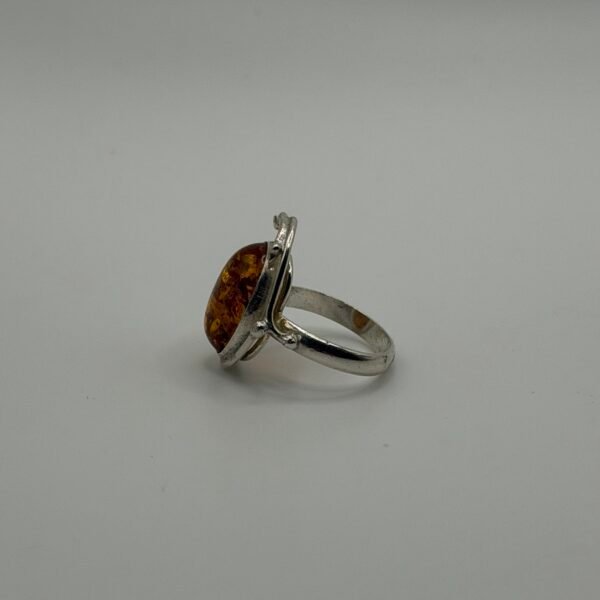 Abstract Amber Arc Ring
