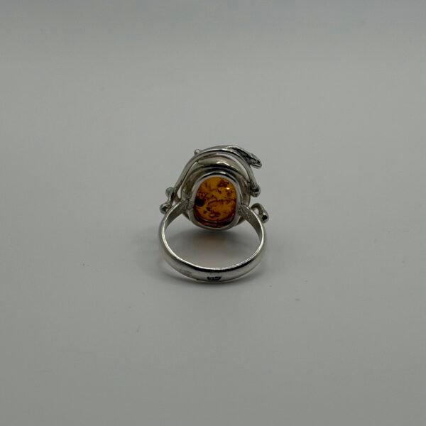 Abstract Amber Arc Ring