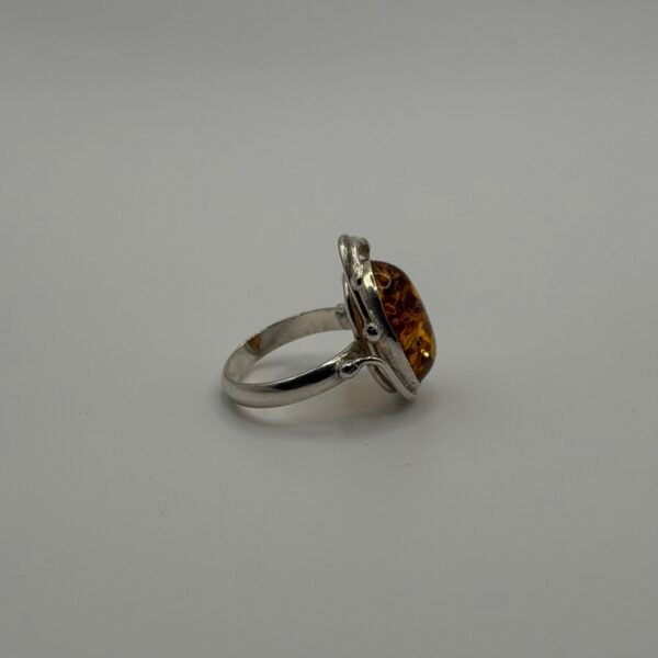 Abstract Amber Arc Ring